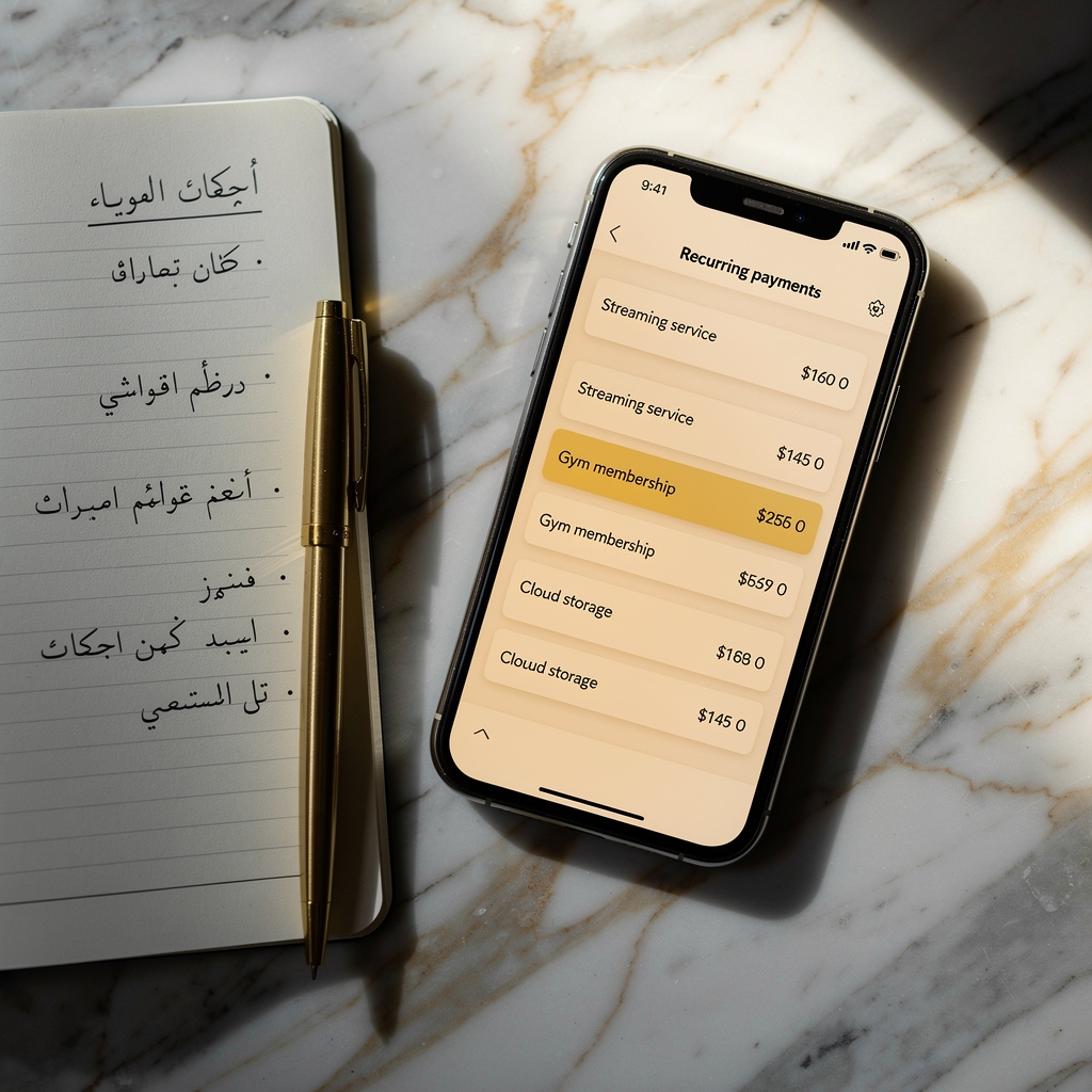 شخص يراجع اشتراكاته الشهرية على الهاتف